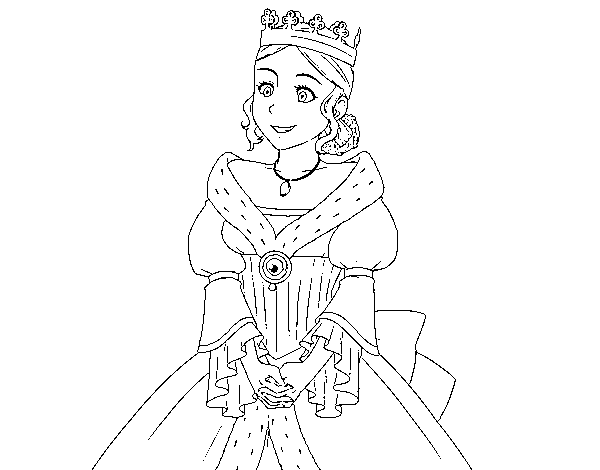 Dibujo de Princesa medieval para Colorear