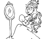 Dibujo de Princesa y espejo