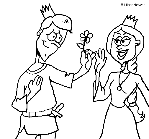 Dibujo de Príncipe con una flor para Colorear