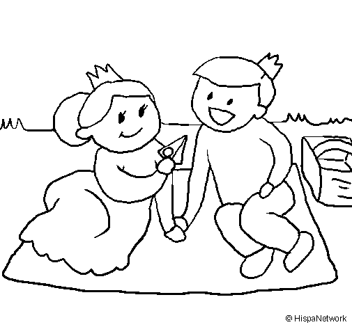 Dibujo de Príncipes de picnic para Colorear