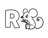 Dibujo de R de Ratón para colorear