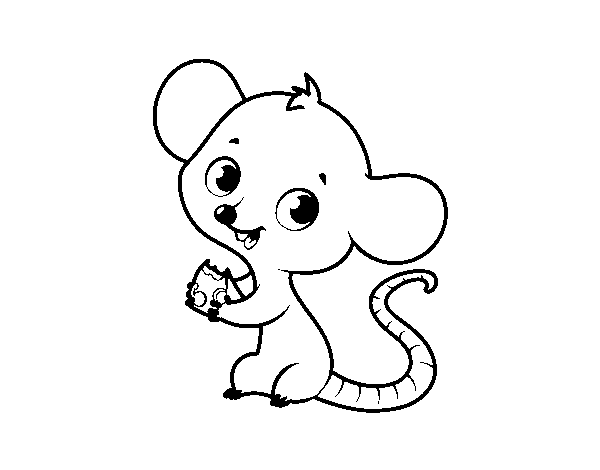 Dibujo de Ratón bebé para Colorear