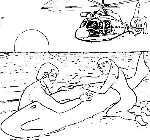 Dibujo de Rescate ballena para Colorear