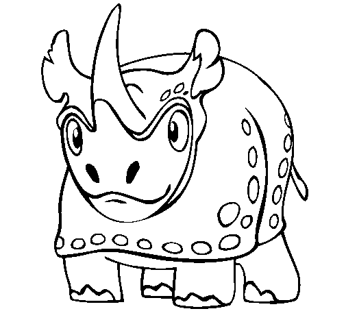 Dibujo de Rinoceronte 4 para Colorear