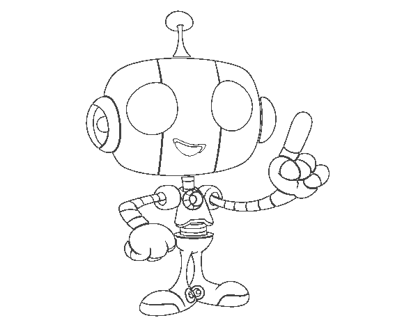 Dibujo de Robot simpático para Colorear