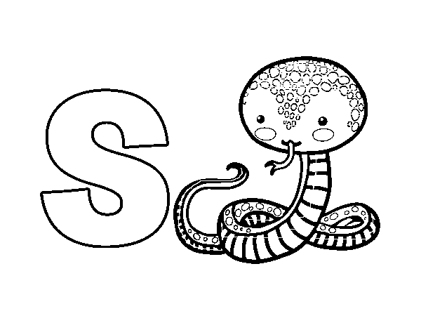 Dibujo de S de Serpiente para Colorear