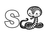 Dibujo de S de Serpiente para colorear