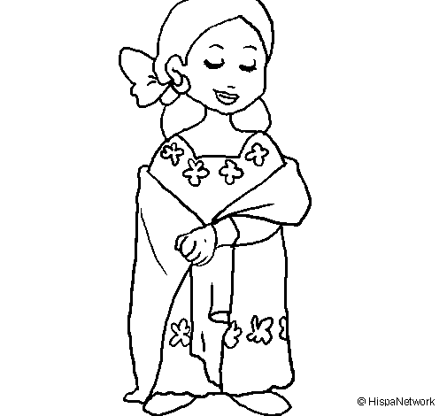 Dibujo de Señora maya para Colorear
