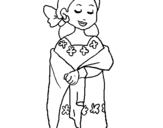 Dibujo de Señora maya para colorear