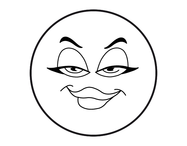 Dibujo de Smiley malvada para Colorear Dibujos