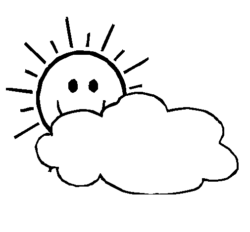 Dibujo De Sol Y Nube Para Colorear Dibujos Net
