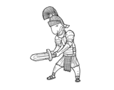 Dibujo de Soldado romano con espada para colorear