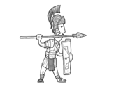 Dibujo de Soldado romano en defensa para colorear