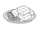 Dibujo de Tofu con verduras