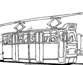Dibujo de Tranvía con pasajeros para colorear