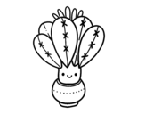 Dibujo de Un cactus con flor para colorear