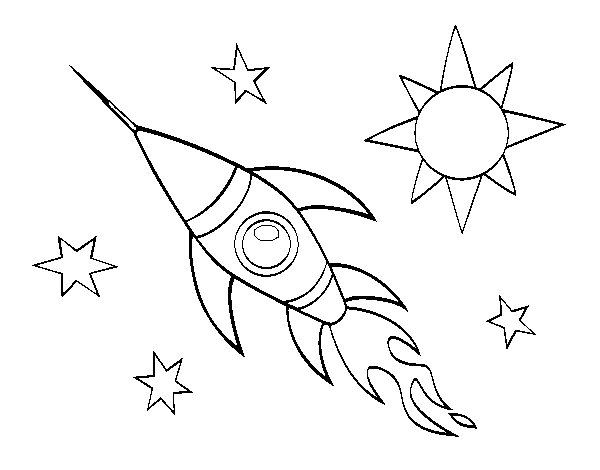 Dibujo de Un cohete aeroespacial para Colorear