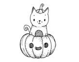 Dibujo de Un gatito de Halloween