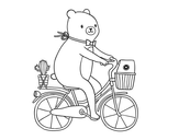Dibujo de Un oso en bicicleta