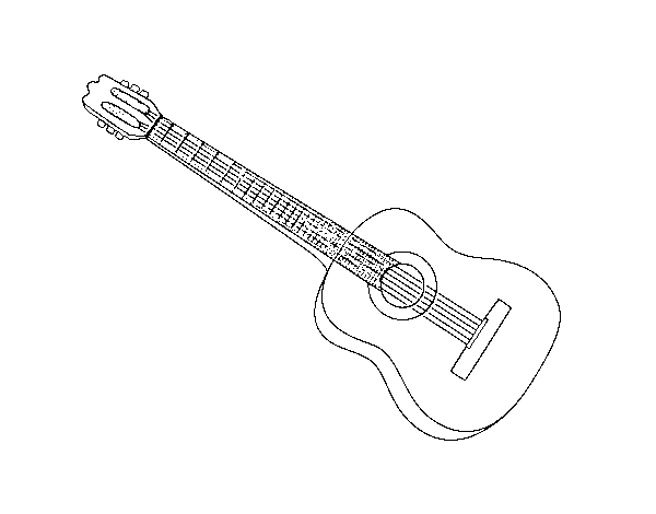 Dibujo de Una guitarra española para Colorear