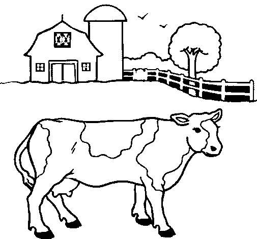 Dibujo de Vaca pasturando para Colorear