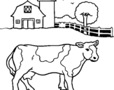 Dibujo de Vaca pasturando para colorear