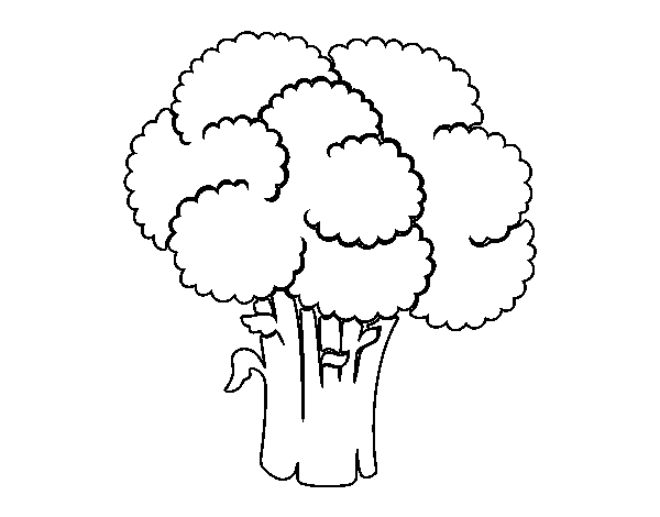 Dibujo de Verdura de brócoli para Colorear