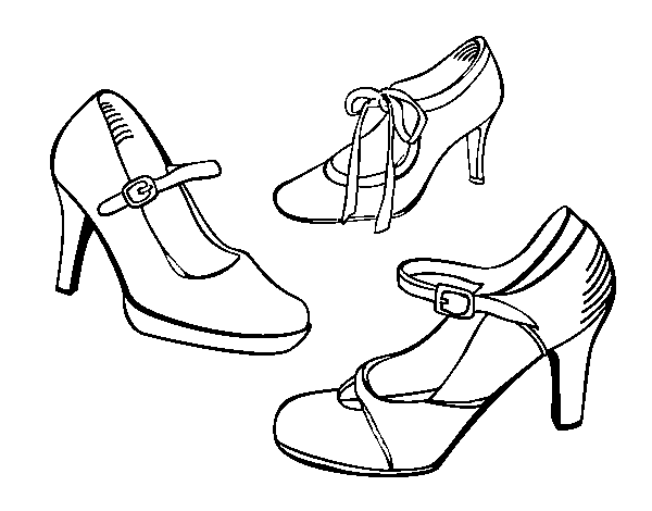 Dibujo de Zapatos de salón para Colorear
